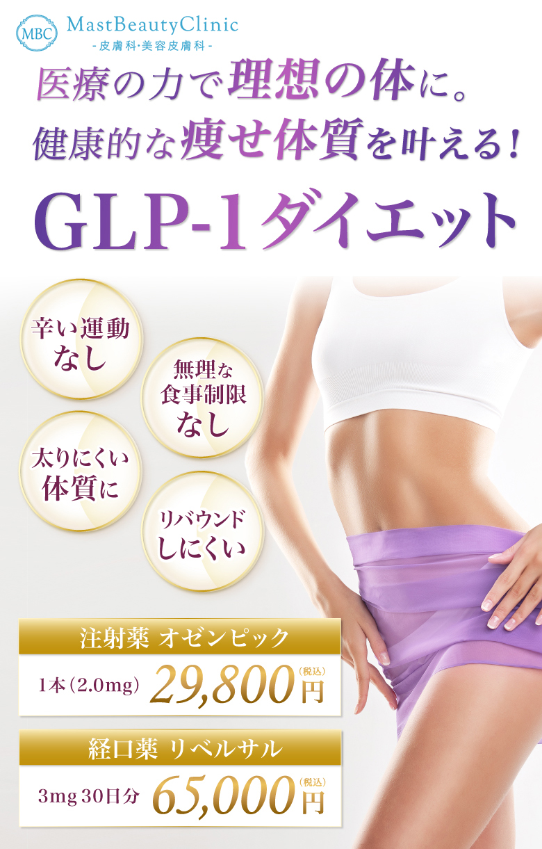 医療の力で理想の体に。健康的な痩せ体質を叶える！GLP-1ダイエット