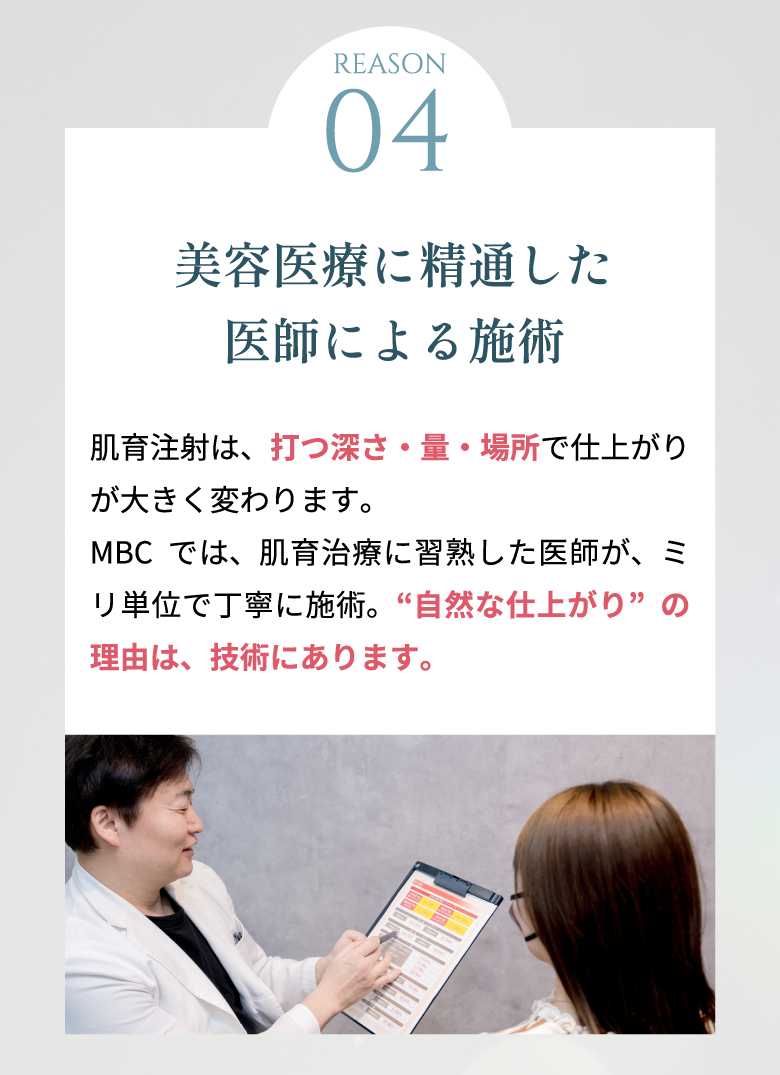 美容医療に精通した医師による施術