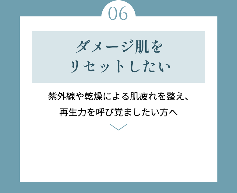 ダメージ肌をリセットしたい
